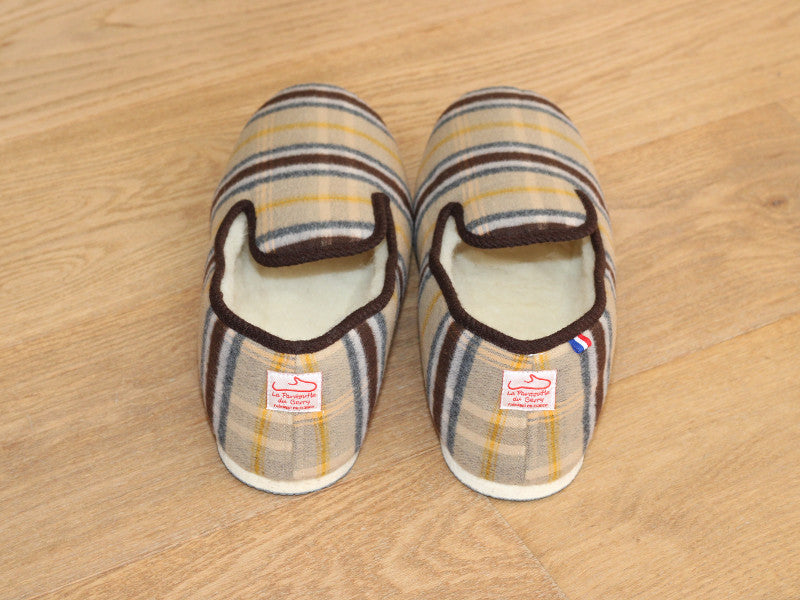 Charentaises traditionnelles écossais beige