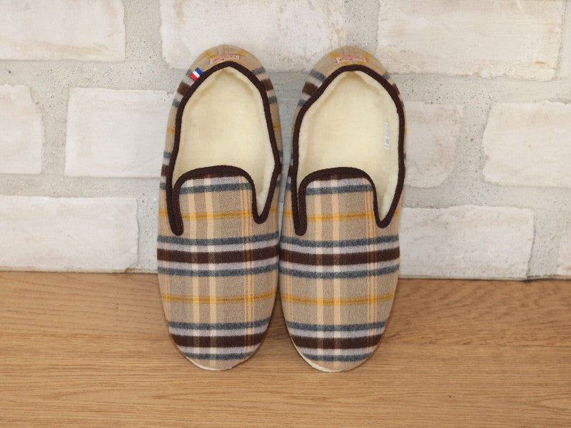 Charentaises traditionnelles écossais beige