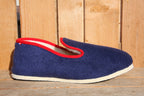 Charentaises bleu marine en laine Cocooning