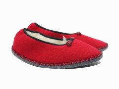Chaussons façon ballerines rouge