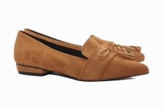 Mocassins en velours camel Sahara