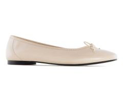 Ballerines en cuir souple beige