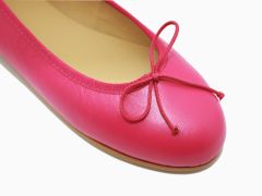 Ballerines en cuir rose fuchsia