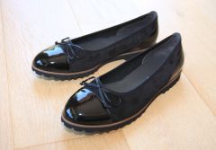 Ballerine Noir Gabor en cuir et velours