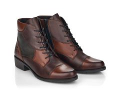 Bottines en cuir combi marron Automne