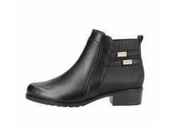 Bottines confort Remonte en cuir noir