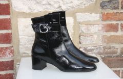 Bottines vernies en cuir noir Retro