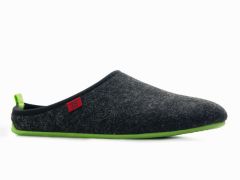 Chaussons en feutre noir et semelle verte Dynamic