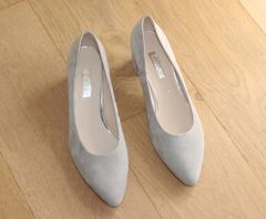 Escarpins beige en cuir velours Lola