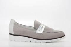 Mocassins en cuir velours gris Mac