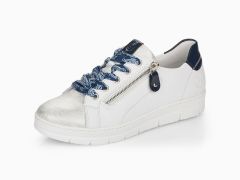 Baskets en cuir blanc lacets foulard Céleste