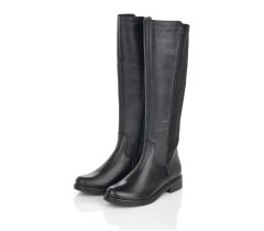 Bottes en cuir noir avec stretch Balzac