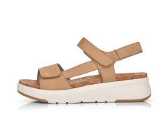 Sandales plateforme en cuir beige Sable