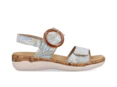 Sandales en cuir coloré et semelle compensé Tropik