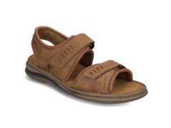 Sandales 2 velcros en cuir marron Max