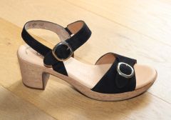 Sandales sabot Gabor en cuir velours noir