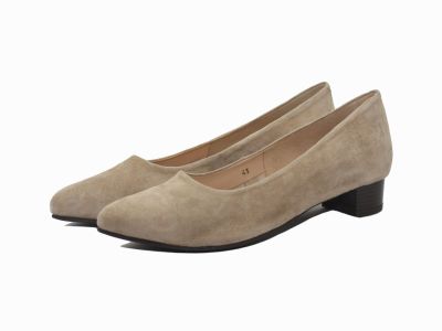 Escarpins en cuir velours beige Janet