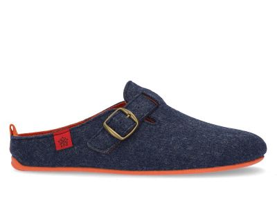 Chaussons antidérapant en feutre bleu