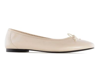 Ballerines en cuir souple beige