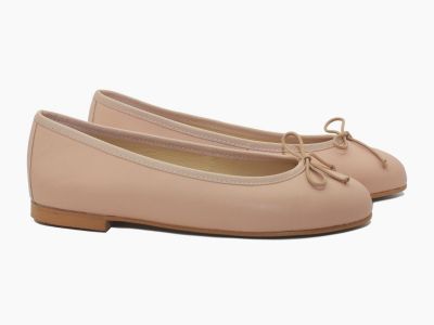 Ballerines en cuir rose nude