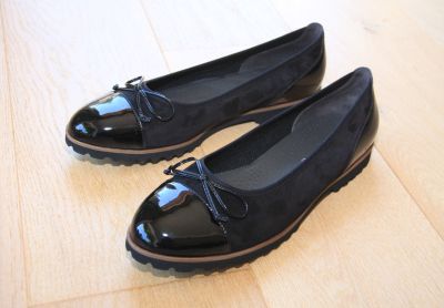 Ballerine Noir Gabor en cuir et velours