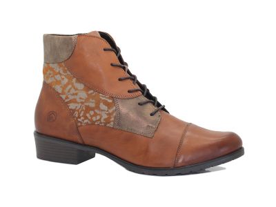 Bottines à lacet Remonte en cuir combi marron