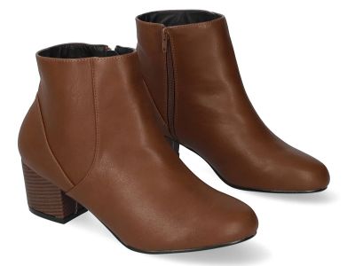 Bottines à talon en soft marron Noisette