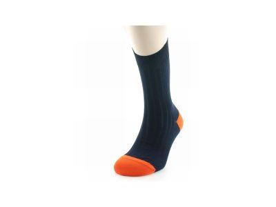 Chaussettes en coton fil d'Ecosse Noir et Orange