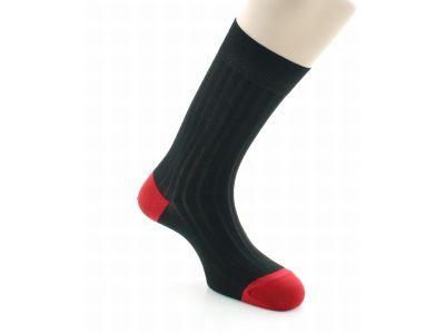 Chaussettes en coton fil d'Ecosse Noir et Rouge