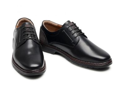 Chaussures classiques à lacet en cuir noir Alastair