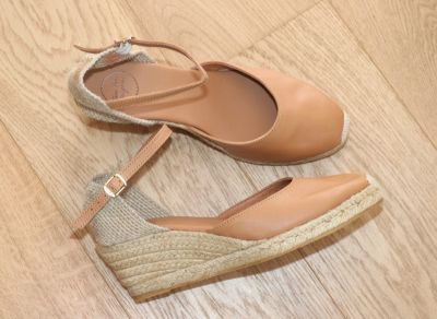 Espadrilles en cuir naturel camel Costa