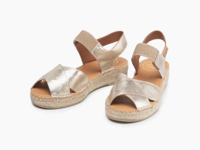 Espadrilles Emily en cuir brillant or