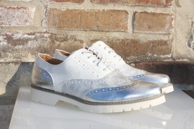 Derbies blanc et argent Marni