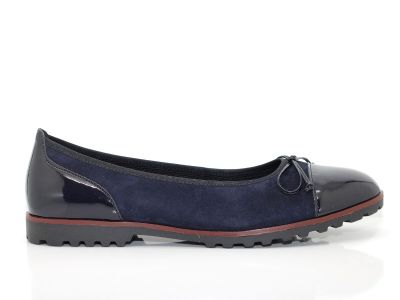 Ballerines Gabor en cuir et velours bleu nuit