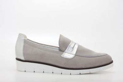 Mocassins en cuir velours gris Mac