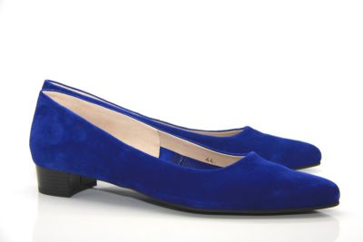 Escarpins en cuir velours bleu Saphir