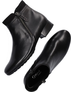 BOOTS PETIT TALON EN CUIR NOIR MARINA